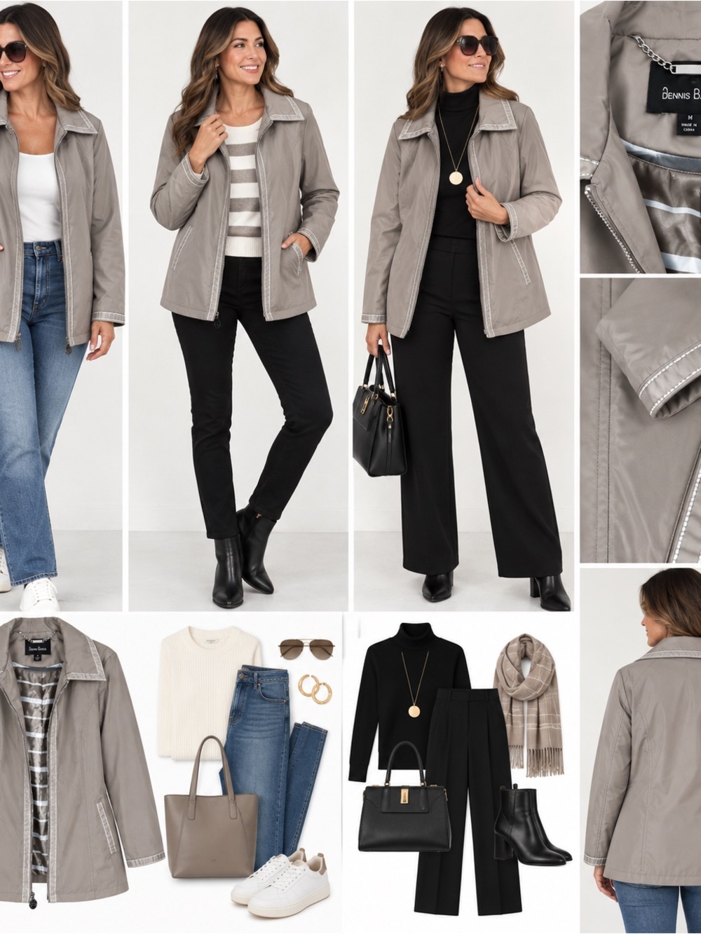 dennis basso Taupe Utility Jacket